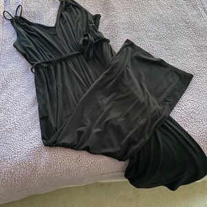 Women’s Black Jumpsuit-StitchFix- Wide Leg, V Neck, Double Straps- Size 1X